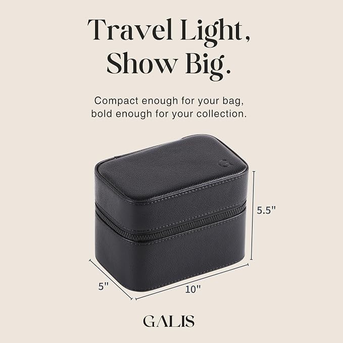 Galis Luxury Watch Case for Men High End Portable 2-Slot Watch Holder and Watch - Image 4