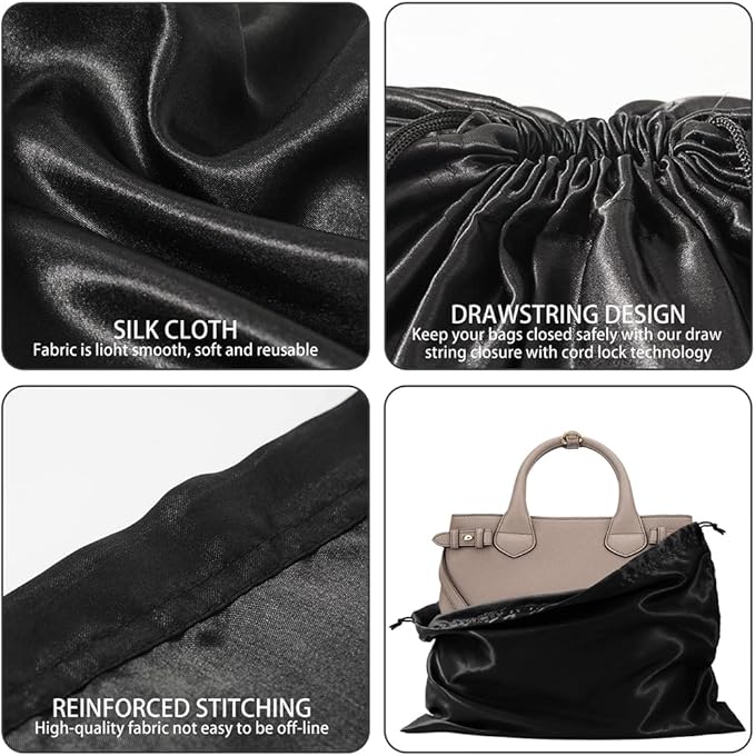 6 Pack Dust Bags for Handbags Silk Dust Cover Bag for Handbags Purses Shoes - Image 6