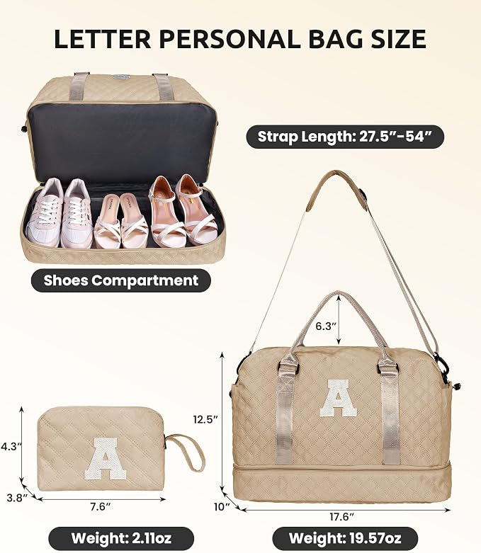 Gifts for Teen Girls 16-18, Birthday Gift-Initial Travel Bag - Image 2