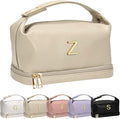 Gifts for Women, Initial Makeup Bag, Waterproof Double Layer Cosmetic Bag by Vogewood