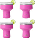 REDUCE Saltini 16oz Cocktail Tumbler - Insulated Margarita Tumbler with Lid-Keeps Drinks Cold for 10 Hours-360 Sippable Martini Glass Alternative-Shatterproof Perfect for Parties-Sunset Fuchsia-4 Pack by Reduce
