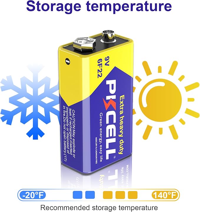 9V 6F22 Batteries High-Power Batteries Long Battery Life 9 Volt Carbon - Image 6