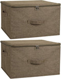 ANMINY 2PCS Storage Bins with Zipper Lids 36 Qt Lidded Fabric Storage Boxes by ANMINY