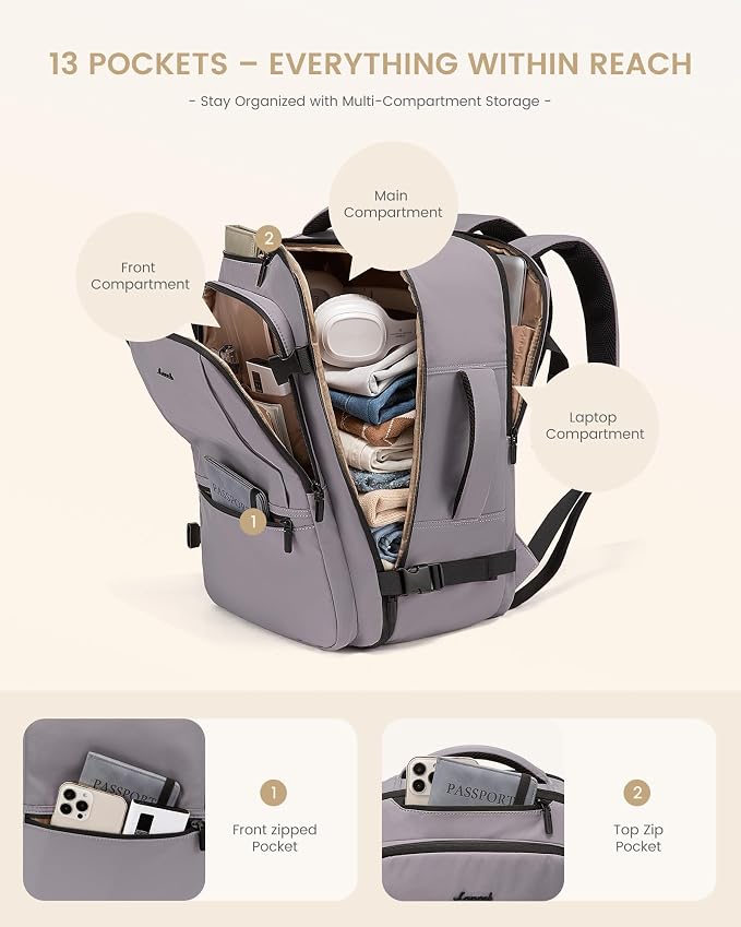 LOVEVOOK Travel Backpack for Women & Men, 50L Large Carry On Backpack Airline - Image 8