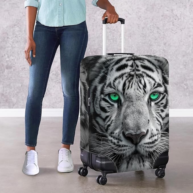Tiger Animal 3D Printed Travel Luggage Suitcase Cover 18-21 Inch Cover Spandex - Image 4