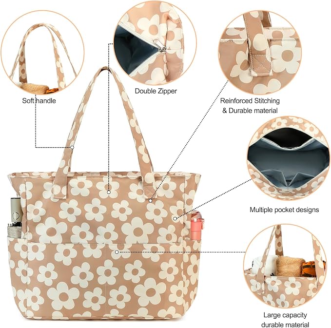 Beach Pool Bags Tote for Women Ladies Large Gym Tote Carry On Bag - Image 3