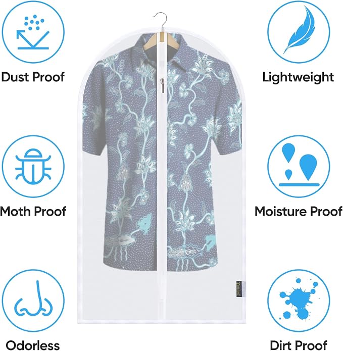 BALEINE 60'' Translucent Garment Bags, 6 Packs PEVA Dress Bag - Image 3