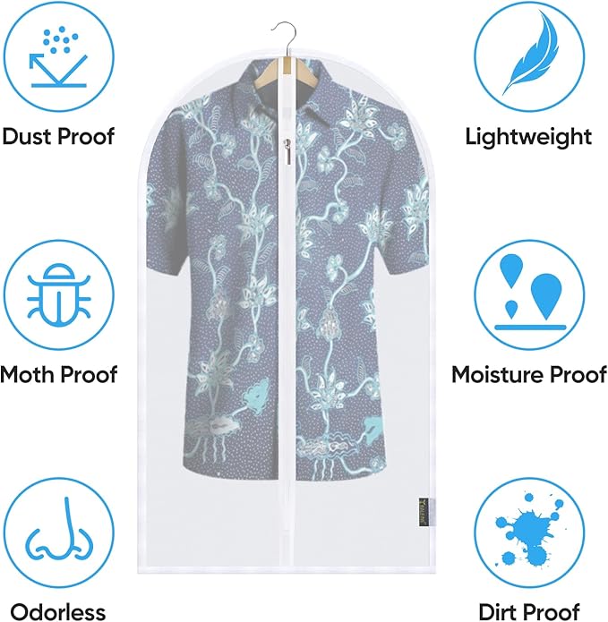 BALEINE 60'' Translucent Garment Bags, 2 Packs PEVA Dress Bag - Image 3