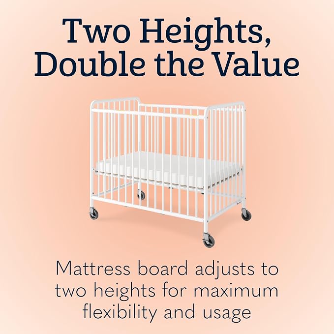 Foundations Chelsea Clearview Metal Compact Daycare Crib, Compact Mini Size - Image 7