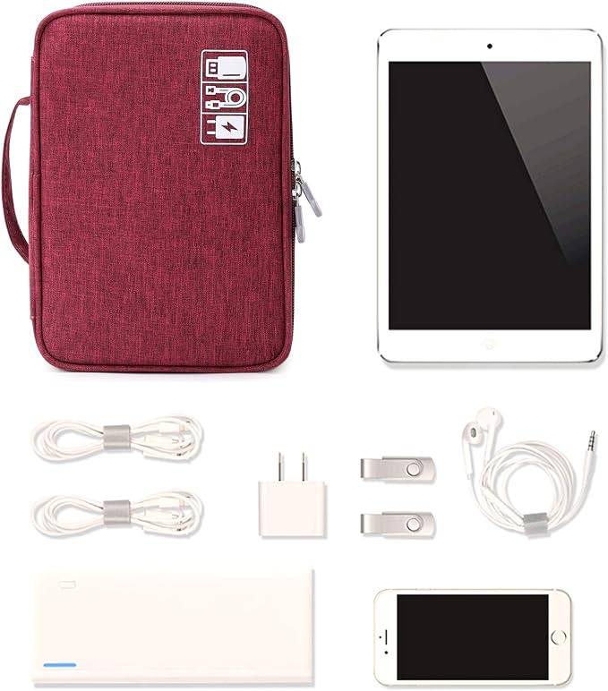 Travel Cable Organizer Bag, Electronic Accessories Case Portable Double Layer - Image 7