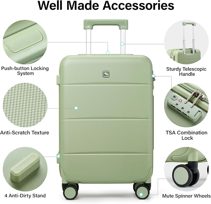 Hanke 28 Inch Luggage with Spinner Wheels Large Travel Suitcase Tsa Hard Case - Image 3