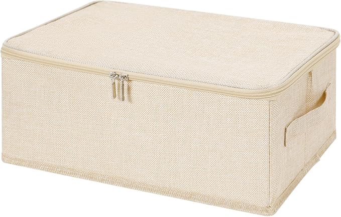 ANMINY Storage Bins with Zipper Lids 13 Qt Lidded Fabric Storage Boxes Baskets by ANMINY