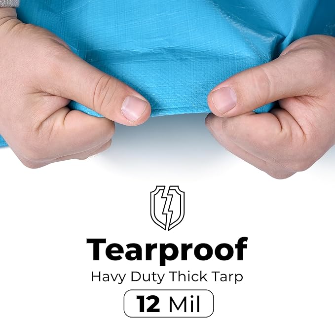 Tarps Heavy Duty Waterproof 12x20-12 mil Thick Camping Tent - Image 4