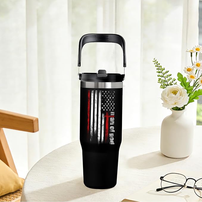 Christian Tumbler for Men 30oz - Religious Gifts for Christian Men, Stainless Steel Insulated Travel Mug with Handle, Bible Verse Cup for Pastors & Fathers, Faith-Based Gift Idea - Image 9
