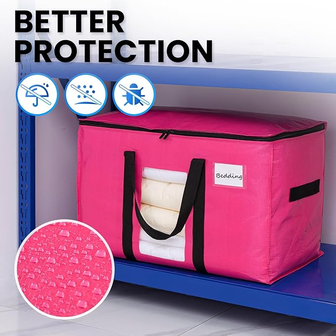 TAILI 10 Pack Pink Extra Large Moving Bags, Heavy Duty Totes - Image 8