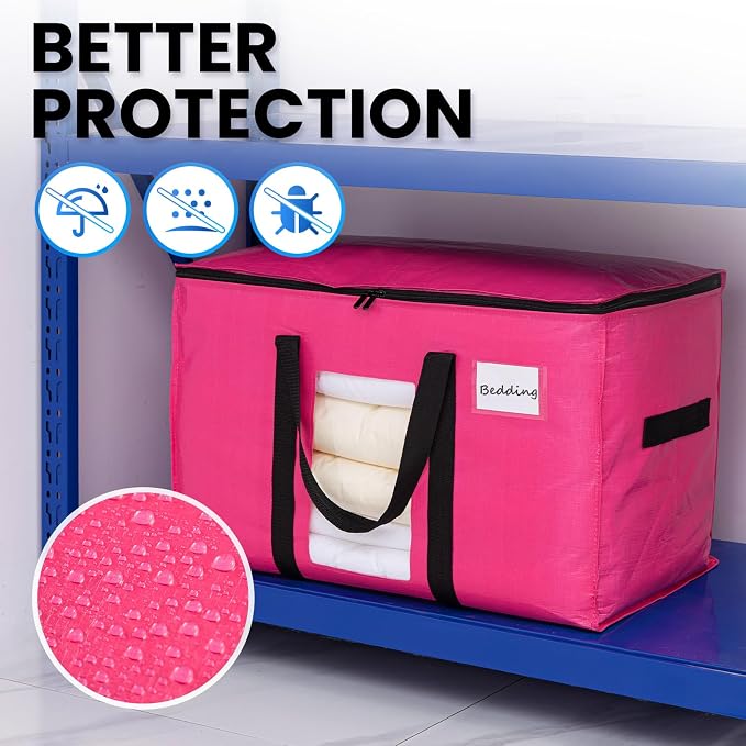 TAILI 6 Pack Pink Extra Large Moving Bags, Heavy Duty Totes - Image 7