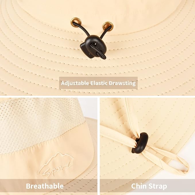 Sun Hats for Men Women Fishing Hat UPF 50+ Breathable Wide Brim Summer UV - Image 2