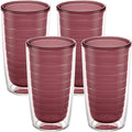 Tervis Clear & Colorful Tabletop Made in USA Double Walled Insulated Tumbler Travel Cup Keeps Drinks Cold & Hot, 16oz - 4pk, Elderberry Wild by TervisTumblerCompany