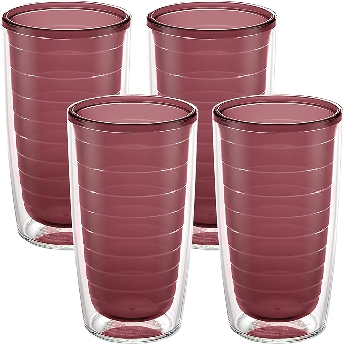 Tervis Clear & Colorful Tabletop Made in USA Double Walled Insulated Tumbler Travel Cup Keeps Drinks Cold & Hot, 16oz - 4pk, Elderberry Wild - Image 2