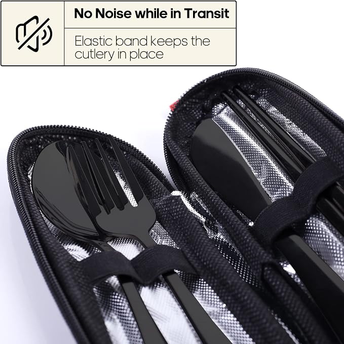 Travel Utensils with Case, Quatish Portable Silverware Set - Image 3