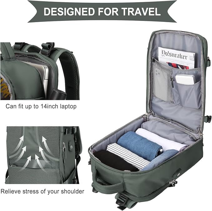 coowoz Large Travel Backpack For Women Men, Carry On Flight Approved, Hiking - Image 5