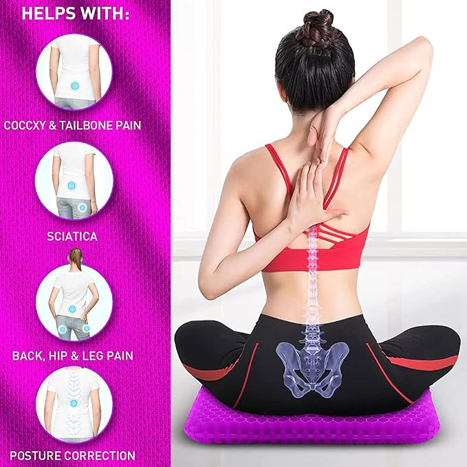 Gel Seat Cushion, Office Seat Cushion Chair Pads - Image 6