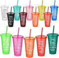Havawish 12 Pcs Mothers Day Christian Tumbler Gift Bulk Religious Inspirational 24 oz Drinking Jesus Cup with Lid Straw Bible Verse Plastic Cup for Church Father Teacher First Communion (Colour) by Havawish