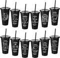 Havawish 12 Pcs Mothers Day Christian Tumbler Gift Bulk Religious Inspirational 24 oz Drinking Jesus Cup with Lid Straw Bible Verse Plastic Cup for Church Father Teacher First Communion (Black) by Havawish