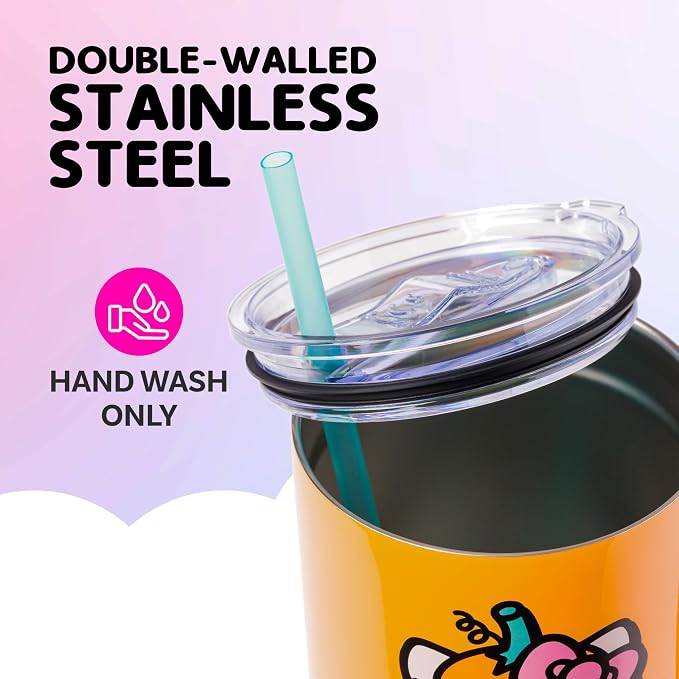 Silver Buffalo Sanrio Hello Kitty Halloween Jack-O-Lantern Double Walled Stainless Steel Tumbler with Handle and Straw, Fits in Standard Cup Holder, 40 Ounces - Image 4