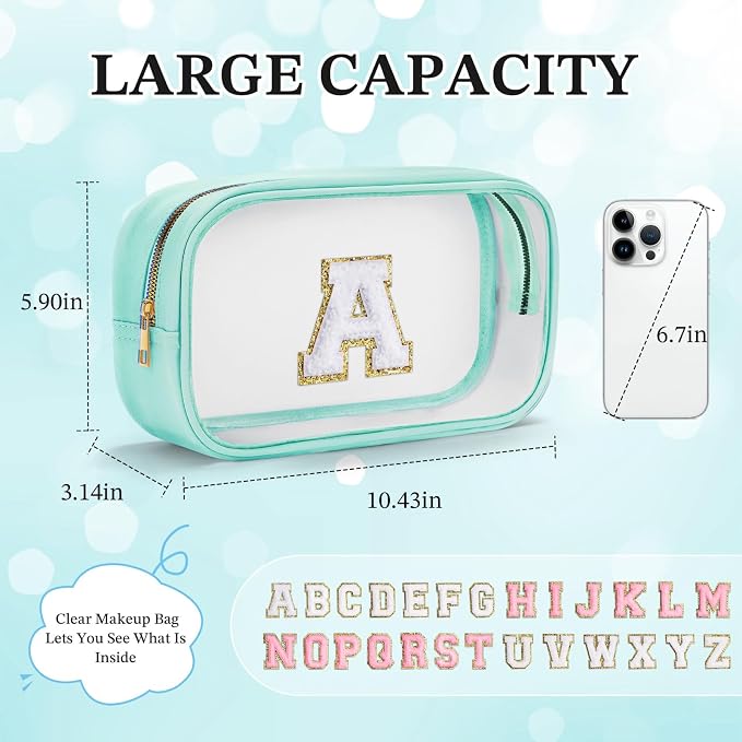 YOOLIFE Initial Clear Makeup Bag | Travel Clear Makeup Bag | Travel Beach - Image 4