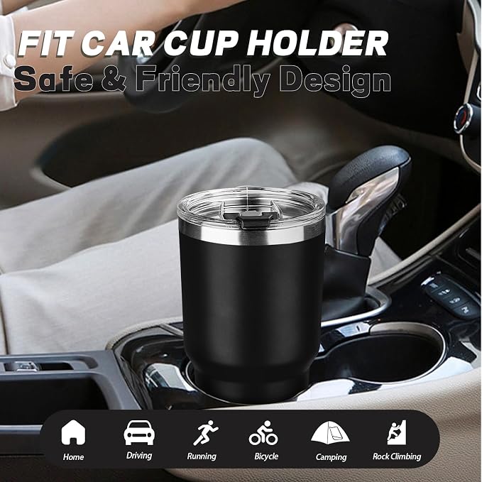 30 oz Tumbler with Lids and Straws, Stainless Steel Insulated Coffee Tumbler, Double Wall Vacuum Insulated Travel Mug Cup, Leakproof Thermal Coffee Cup for Hot and Cold Drinks (Black) - Image 6