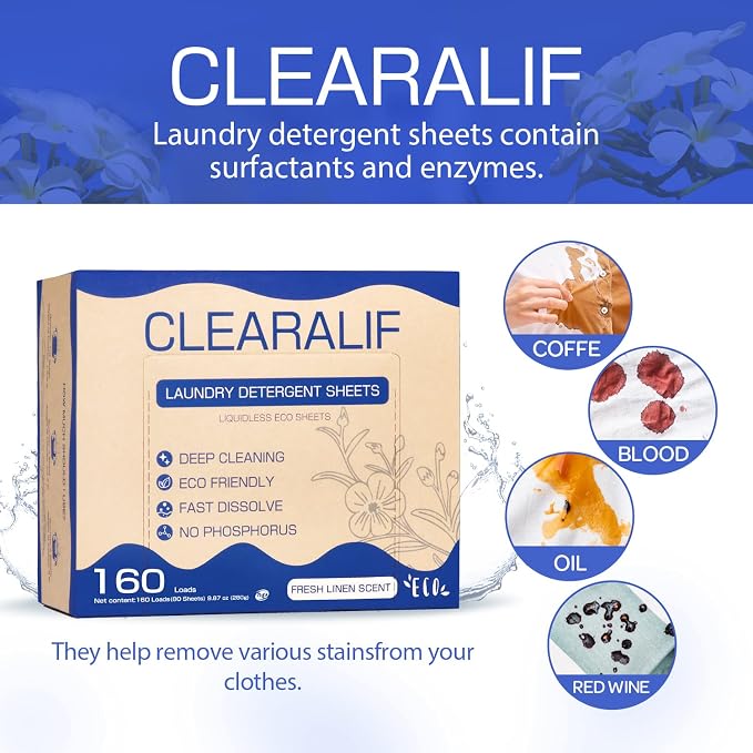 Laundry Detergent Sheets Up to 320 Loads, Fresh Linen - Image 2