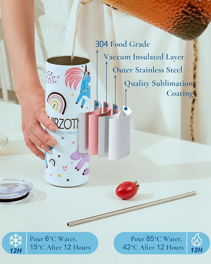 50 Pack 20oz Sublimation Tumbler Blanks Skinny Straight in Bulk, Stainless Steel Insulated Sublimation Tumbler with Polymer Coating for Heat Transfer, With Lid, Straw, ribbon, Gift box - Image 3