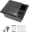 Dcolora 18 Inch Quartz Composite Black Wet Bar Sink Undermount Small Prep by Dcolora