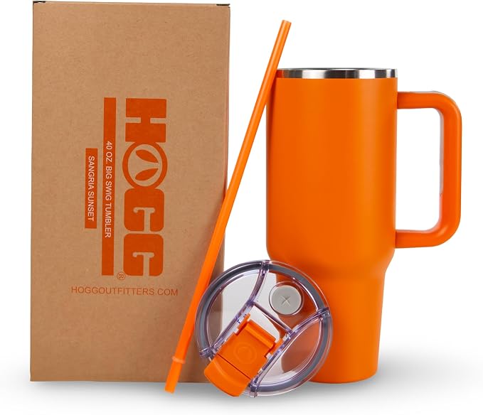 Hogg Big Swig 40 oz Tumbler with Handle and Straw - Sangria Sunset, 40oz Insulated Stainless Steel, Water Tumbler with Straw, Water Cup with Handle, Versatile Leak Proof Lid - Image 7