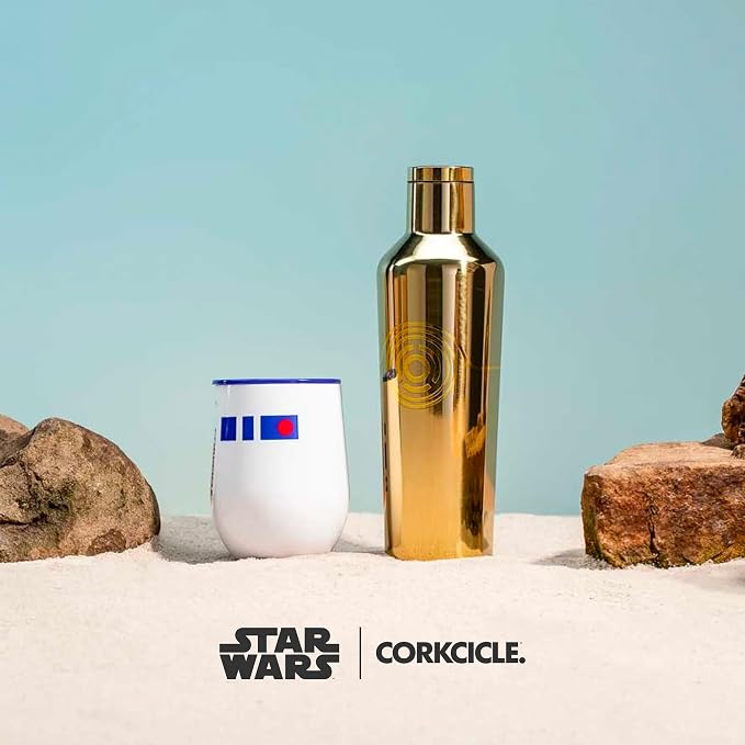 Corkcicle Stemless Insulated Wine Glass Tumbler - Beverages Cold 6 Hours & Hot 3 Hours - Stainless Steel - Easy-Grip - Summer Drinkware Gift - Keeps Drinks Ice - 12 oz - C-3PO - Image 8