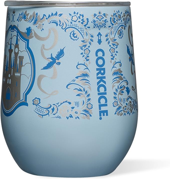 Corkcicle Stemless Insulated Wine Glass Tumbler - Beverages Cold 6 Hours & Hot 3 Hours - Stainless Steel - Easy-Grip - Summer Drinkware Gift - Keeps Drinks Ice - 12 oz - Princess Cinderella by Corkcicle