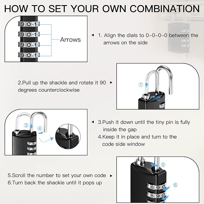 Moxweyeni 20 Pcs 4 Digit Combination Lock Small Combo Luggage Number Locks - Image 4