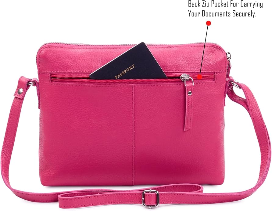 Wise Owl Accessories Small Soft Pebbled Real Leather Crossbody Handbags Purses - Image 4