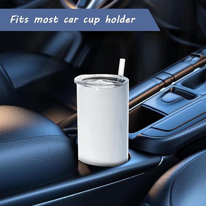 AGH 10 Pack Sublimation Tumblers Blank 20 OZ Straight Skinny Tumbler with Straw, Stainless Steel Double Layer Insulated Mug, Individually Box, Travel Tumblers - Image 7