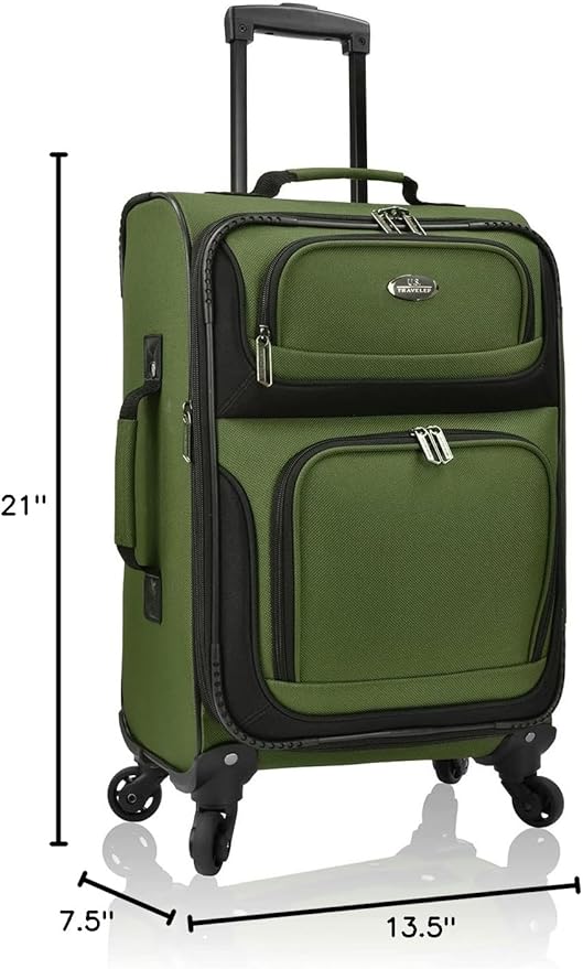 U.S. Traveler Lightweight Rolling 20" Carry On Luggage Softside Suitcase - Image 8