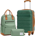 LONG VACATION 3 Piece Carry On Luggage 20 Inch Suitcase by LONG+VACATION