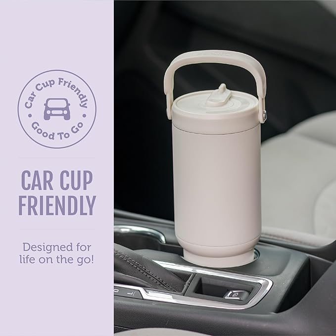 Ello Oasis Go+ 26oz Tumbler with Top Handle and Retracting Straw | Reusable Insulated Stainless Steel Cup, 100% Leakproof Water Bottle, 24 Hours Cold, Cup Holder Friendly For Travel | Orchid - Image 4