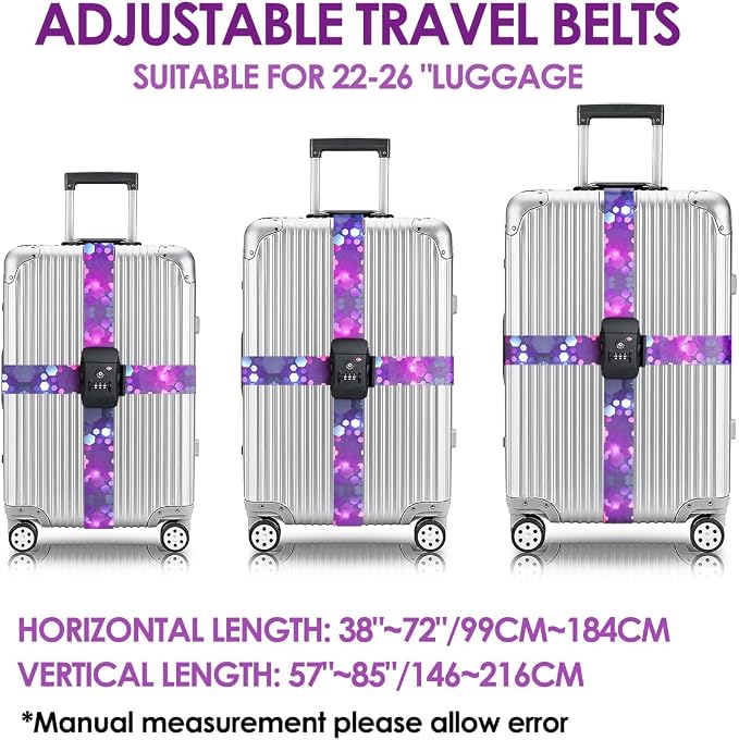Adjustable Travel Luggage Strap Suitcase Belt Travel Bag Accessories 1.96 in W - Image 2