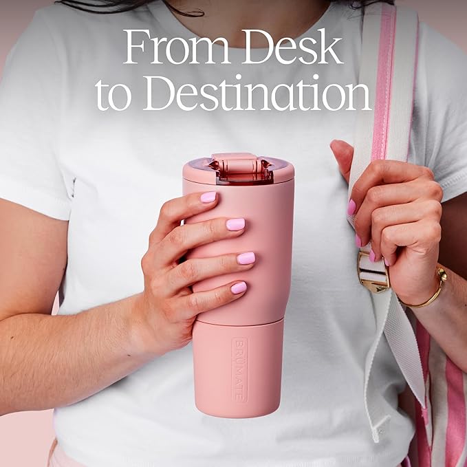 BrüMate Nav 25oz 100% Leak Proof Insulated Travel Tumbler with Magnetic BevLock™ Lid - Double Wall Cup-Holder Friendly Stainless Steel Mug (Dune) - Image 4