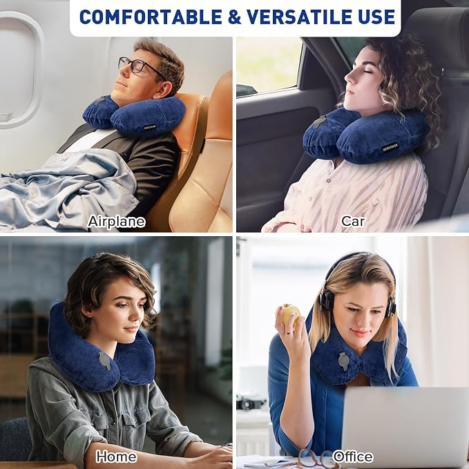 Rewondah Neck Pillows for Travel, Inflatable Travel Pillow, Inflatable Neck - Image 4