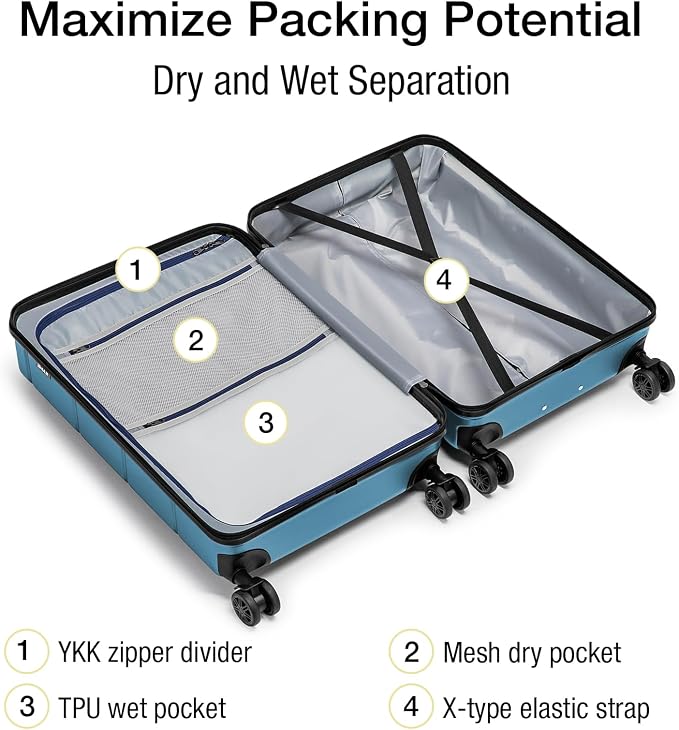 KYME 26 Inch Luggage TSA Approved Hardshell 26" Suitcases - Image 3