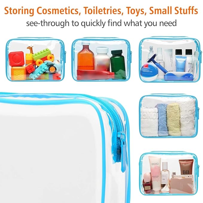PACKISM Clear Cosmetic Bag, TSA Approved Clear Makeup Bag Travel Toiletry Bag - Image 5