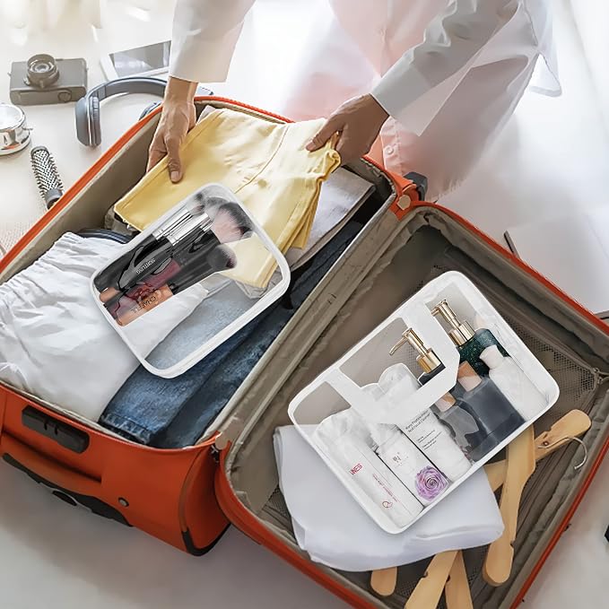 3Pcs Crystal Clear PVC Travel Toiletry Bag Kit - Image 6