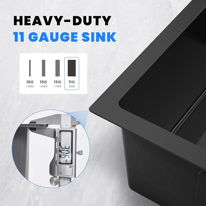 POPFLY 20 Inch Undermount Kitchen Sink, 20×17 Inch 304 Stainless Steel Sink - Image 3